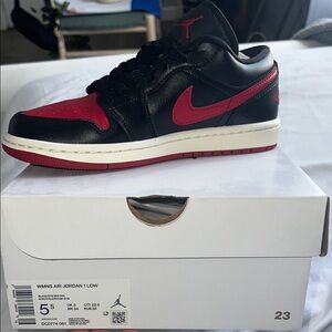 Black and Red Low-Top Sneakers